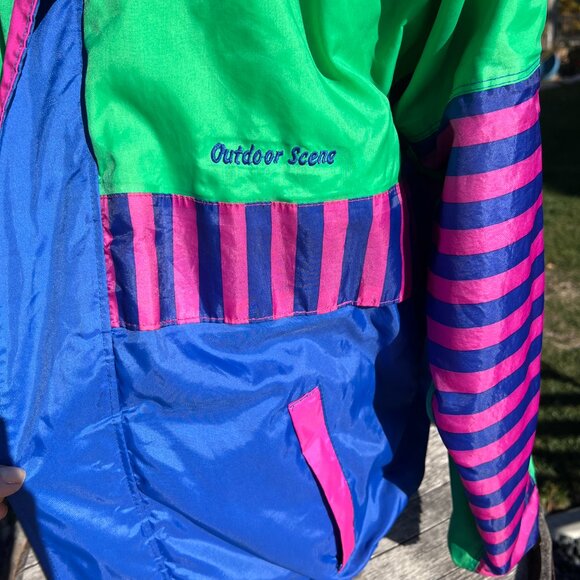 90's Colorful Windbreaker - Lightweight Ski Jacket - Size Small - Outdoor Scene - Picture 9 of 14